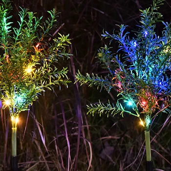 

2 Pack of Solar Decorative Garden Stakes Lights, Christmas Party Outdoor Decor Trees with Multi Color LED Flash Lights