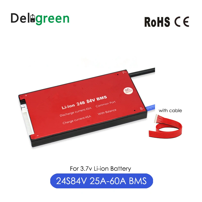 С балансом 24S 25A 35A 45A 60A 84V PCM/PCB/BMS для 3,7 v 18650 Li-Po LiNCM аккумулятор на скутер ebike ups