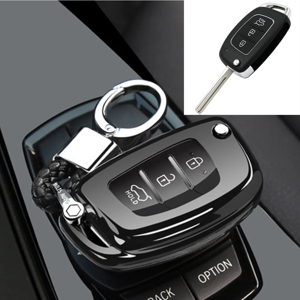Горячая Folidng 3 кнопки для hyundai i20(2012-) i40(2012-) Solaris(2012-) держатель Автомобильный Брелок чехол для автомобиля