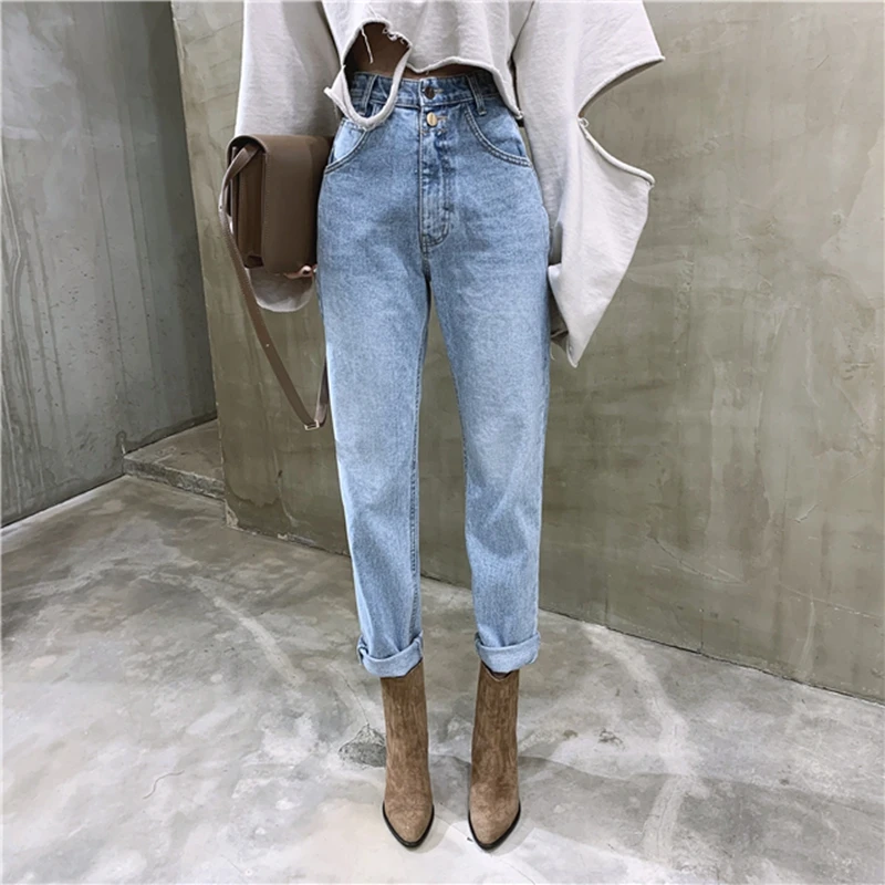 Vintage High Waist Straight Jeans Pant for Women Streetwear Loose Female Denim Jeans Buttons Zipper Ladies Jeans 2020 Vintage High Waist Straight Jeans Pant for Women Streetwear Loose Female Denim Jeans Buttons Zipper Ladies Jeans 2020