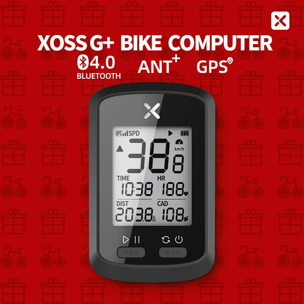 Najtaniej XOSS G + GPS rower Cycyling komputer wodoodporny IPX7 Bluetooth 4.0 ANT + cyfrowy rytm prędkości tętno podświetlenie prędkościomierz