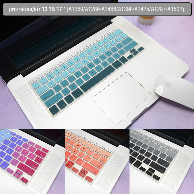 Silicone Thin Clear KeyBoard Cover Guard For MacBook Air Pro//Retina 11//12//13//15/"