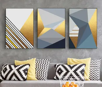 

Nordic Style Golden Geometric Graphic Art Poster Abstract Nordic Poster And Prints Decoration Picture Modern Home Decor