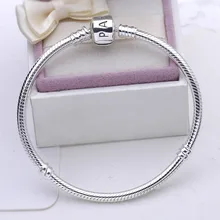 Аутентичный браслет из стерлингового серебра 925 пробы, базовый браслет-цепочка в виде змеи и браслеты, ювелирные изделия для женщин, подарок на подарок