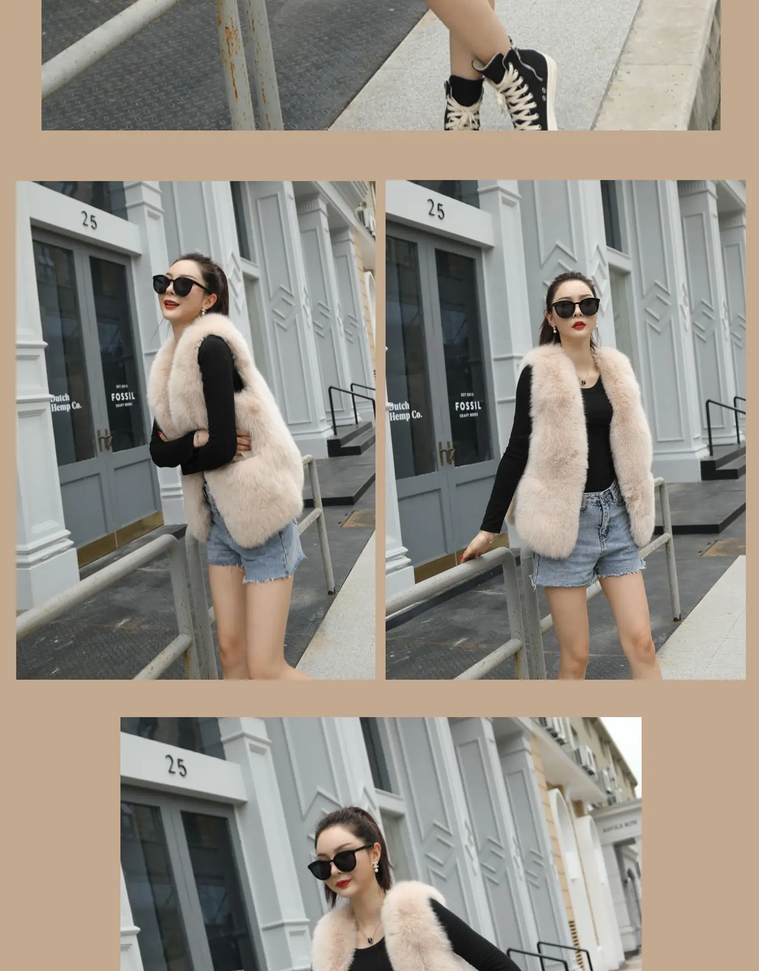 New Fashion Fox Fur Vest Real Fur Coat Sleeveless Vest Winter Warm Natural Fox Fur Luxury Women Clothes High Quality