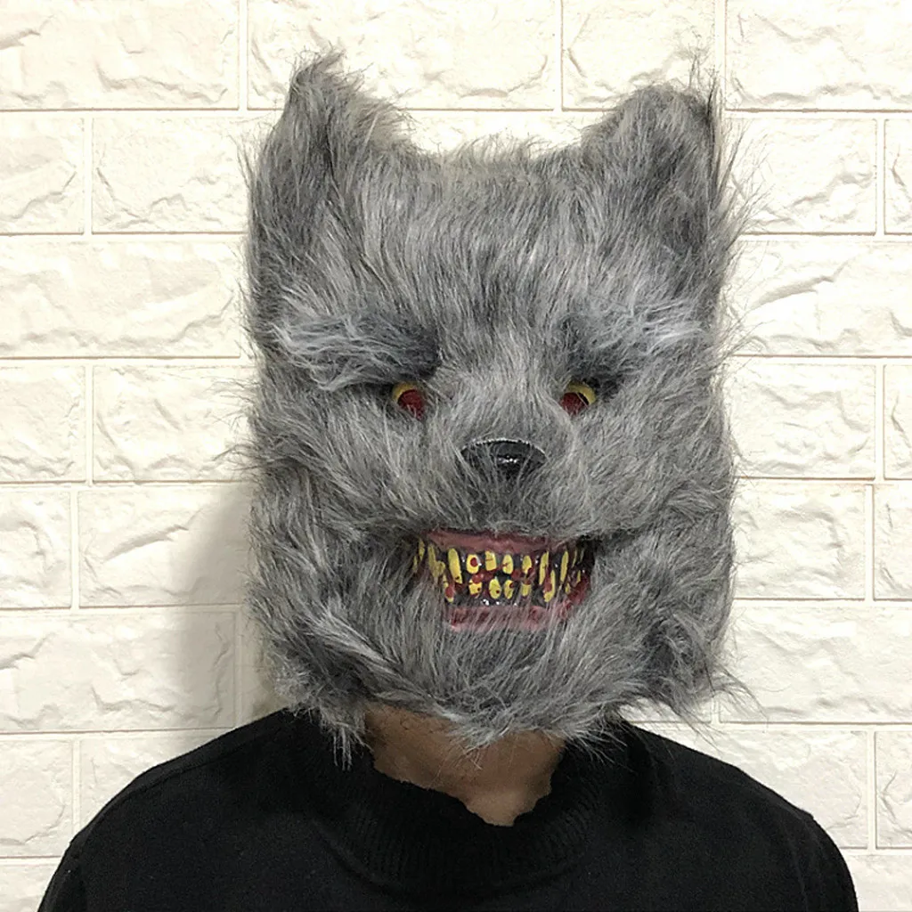Muqgew Хэллоуин косплей страшная маска волка косплей вечерние Животные костюм для взрослых реквизит для украшения вечеринки маска для лица# WS