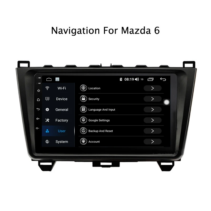 Clearance Ectwodvd 9inch Andriod 8.1 Car DVD GPS For Mazda 6 Rui Wing 2008-2015 4G RAM 64G ROM CarPlay DSP 4G LTE with WIFI 3