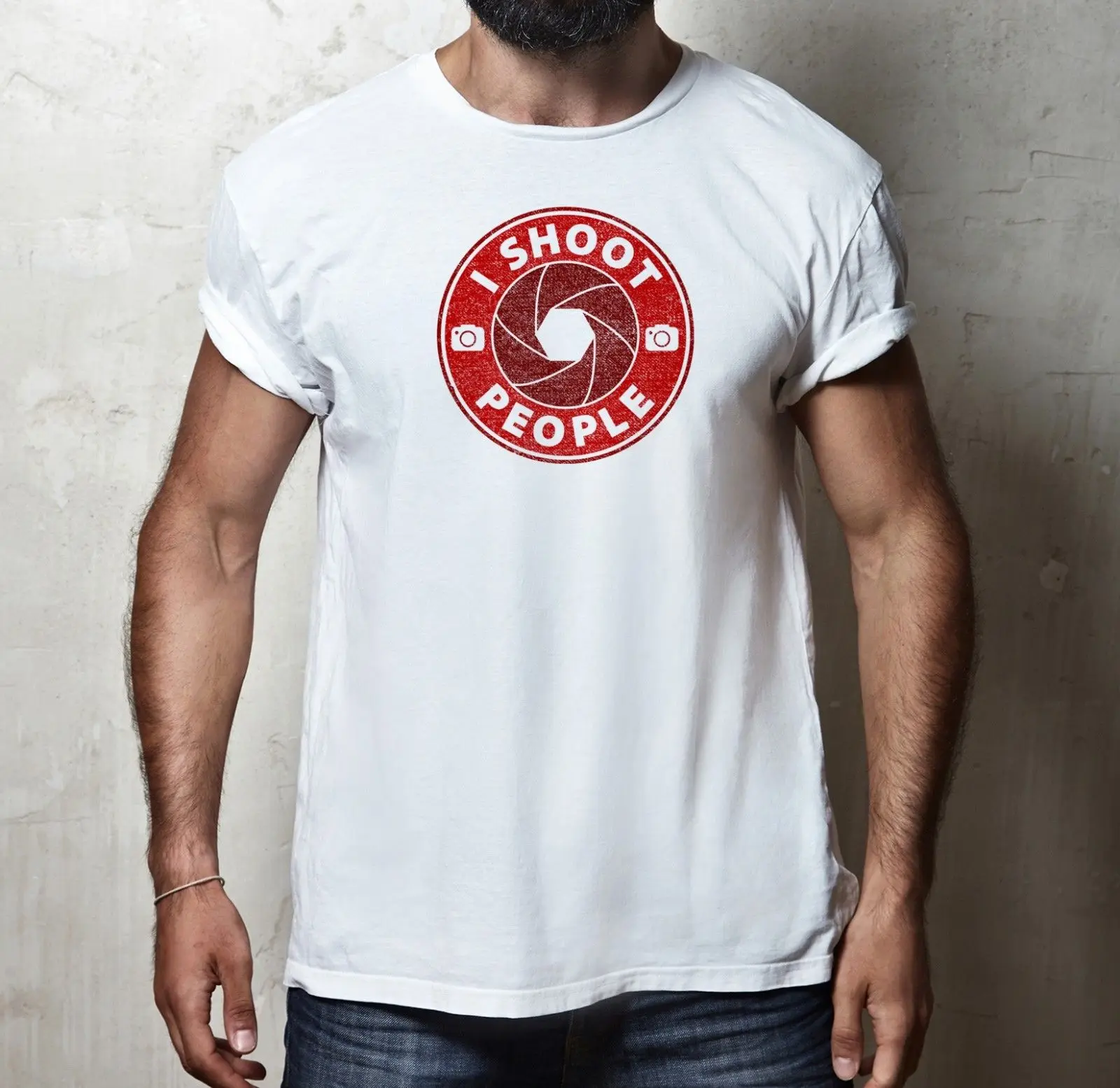 

I SHOOT PEOPLE LOGO T-SHIRT 100%COTTON PHOTOGRAPHY PHOTOGRAPHER NIKON CANON TEE