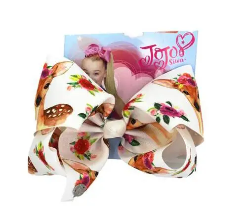 8 дюймов фирма Jojo Bow для девочек Jojo Siwa большой единорог заколки для волос для девочек с зажимы бантом ручной работы для девочки, аксессуары для волос, 12 шт - Цвет: Синий