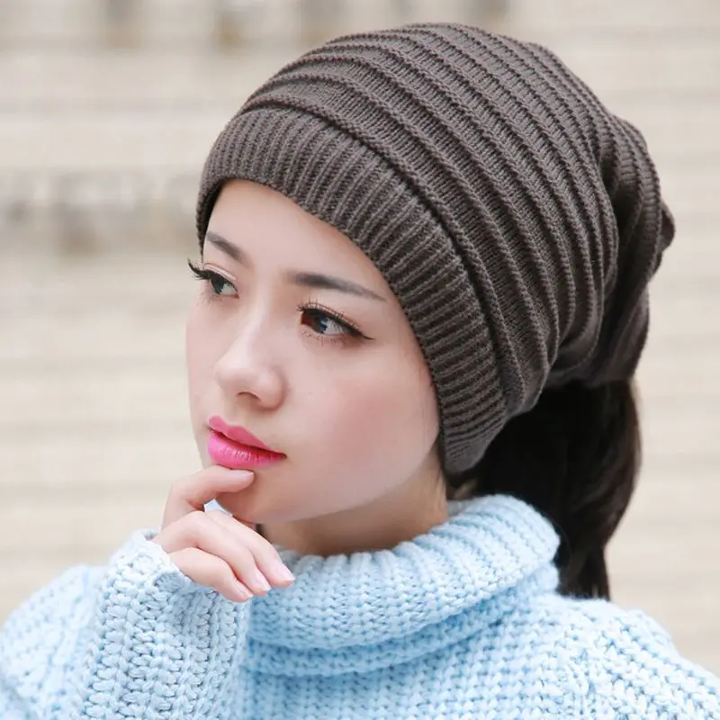 Зимняя вязаная шапка унисекс, модный шарф двойного назначения для мужчин и женщин, шапка 95AB