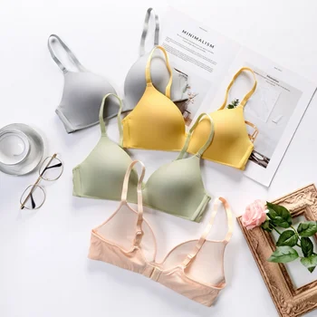 

Women Deep V Bras Wireless Brassiere Underwear Seamless Push Up Bras Sexy Lingeries