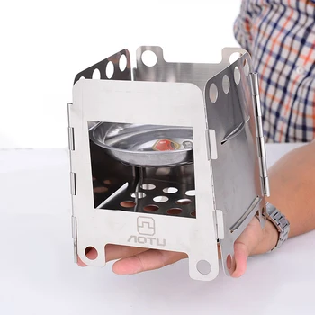 

Foldable Firewood Stove High Quality Outdoor Cooking Camping Folding Pocket Alcohol Coolout Stainless Steel Stove Picnic BBQ