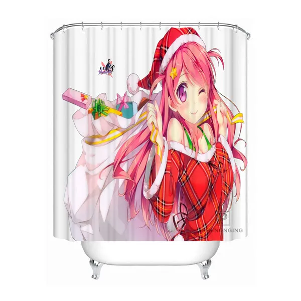 Shower Curtain Пользовательские аниме Merry christmasводонепроницаемый ванная комната приемлемая занавеска из полиэстеровой ткани занавеска для ванной#180318-14 - Цвет: Shower Curtain
