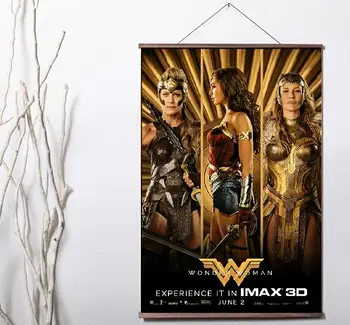 

Wonder Woman Movie Art Canvas print poster decoration painting with solid wood hanging scroll