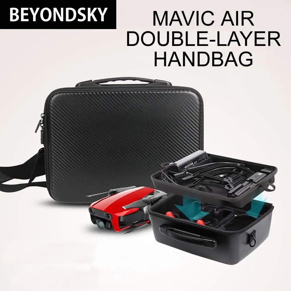 

Advanced EVA Lining DJI Mavic Air Drone PU Waterproof Double Layer Carrying Case Portable Storage Suitcase Standard Shoulder Bag