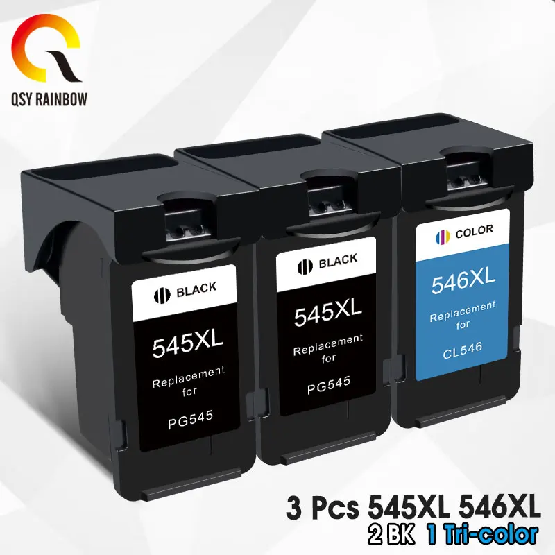Qsyrainbow 1-3Pcs Pg 545 Cl 546 Cartuccia D'Inchiostro Rigenerata A Colori Per Stampanti A Getto D'Inchiostro Canon Pixma Ip2850 Mx495 Mg2950