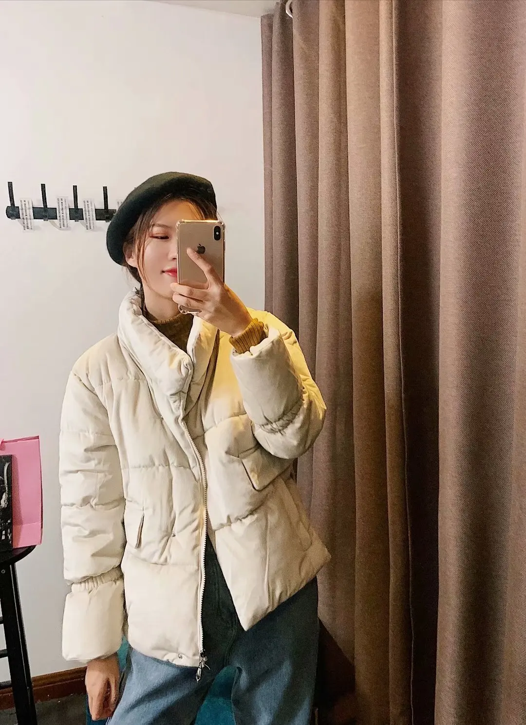 

Autumn And Winter New Style Europe And America WOMEN'S Dress Fashion Peach Skin Loose Large Version of Little Woman Cotton Overc