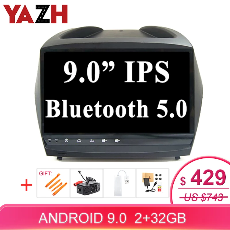 Автомобильное радио YAZH 9 дюймов для Hyundai Ix 35 2009 2010 2011 2012 2013 2014 Android GPS Мультимедиа с 8