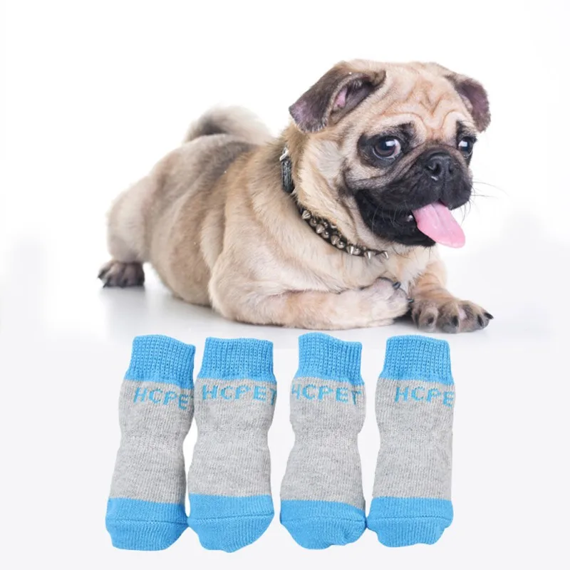 Вязаные носки для маленьких кошек и собак; зимние носки для чихуахуа; теплые Защитные носки для собак; пинетки; аксессуары; нескользящие носки для собак