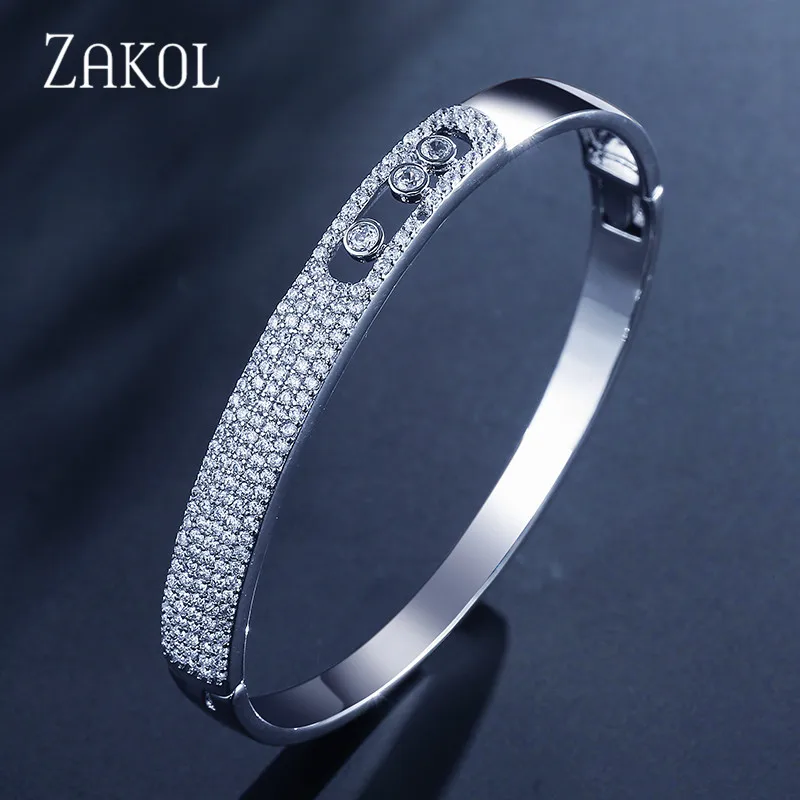 ZAKOL модный роскошный браслет для мам белый с кубическим цирконием свадьбы новый
