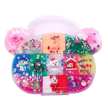 

300ml Mixing DIY Cloud Cotton Mud Crystal slime box Scented Christmas Toy charms for slimes Kid Gift fimo polymer clay A40