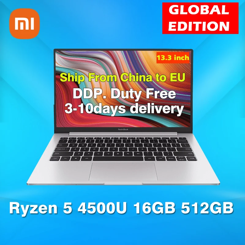 Xiaomi Laptop RedmiBook 13 Notebook Ryzen Edition AMD 5 4500U 16GB Ram 512GB SSD 13.3&quot Screen 1080P Windows 10 | Компьютеры и офис