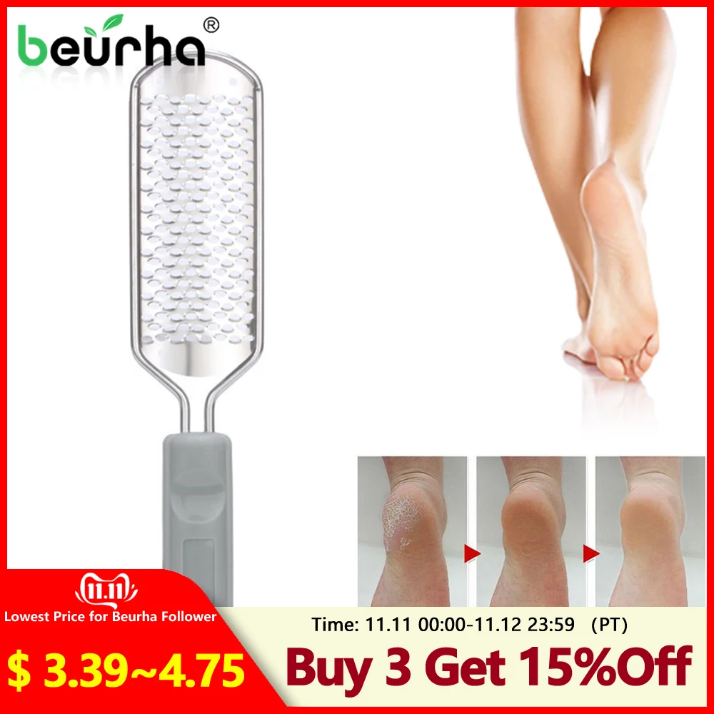 

Pedicure Foot File Stainless Steel Foot Rasp for Dead Hard Skin Callus Remover Wet and Dry Feet Scrubber Household Pedicure Tool