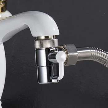 

Copper Chrome Hot And Cold Water Faucet Water Nozzle Water Separator Valve Bathroom