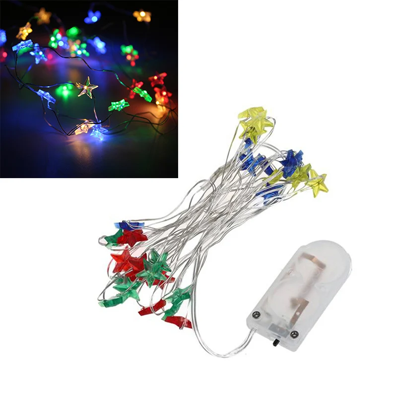 2M 20 Lights Pentagram Shape Copper Wire DIY Light String Xmas Wedding Decor Hot