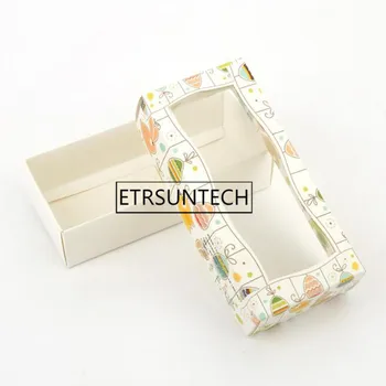 

200pcs Cartoon Bird Gift Box with Clear PVC Window Cover Folding Boxes Children Underpants Pantyhose Socks Packing Box
