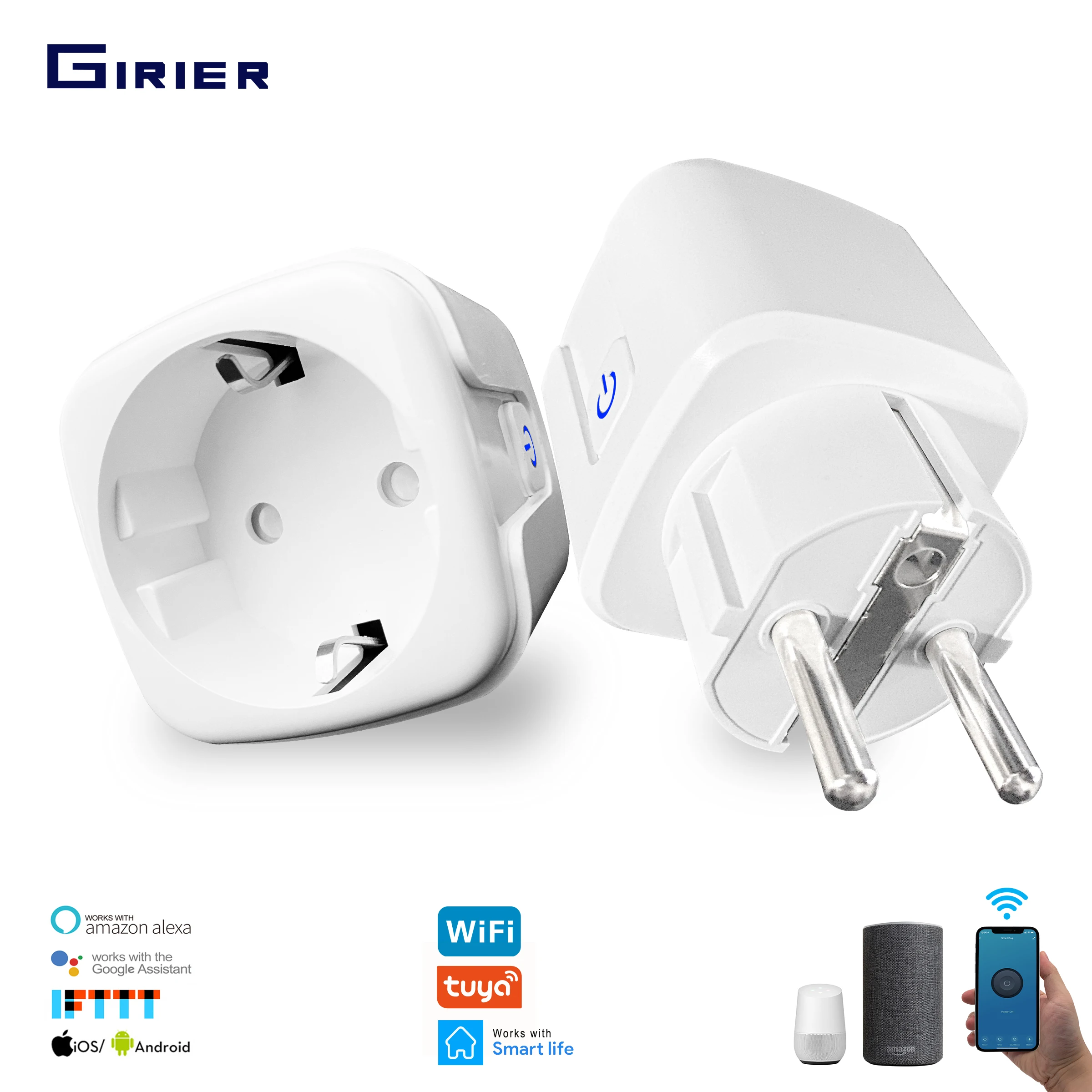 16A EU Smart Wifi Power Plug with Power Monitor Smart Home Wifi Wireless Socket Outlet Works with Alexa Google Home Tuya App: Cheap Smart Power Socket Plug, Buy Quality Consumer Electronics Directly from China Suppliers:16A EU Smart Wifi Power Plug with Power Monitor Smart Home Wifi Wireless Socket Outlet Works with Alexa Google Home Tuya App
Enjoy ✓Free Shipping Worldwide! ✓Limited Time Sale ✓Easy Return. Brand Name: GIRIER Extension Cable Length: None Surge Protector: Yes Grounding: Standard Grounding Overload Protection: Yes Outlets Number: 1 Type: Electrical Plug WIFI: Yes Rated Current: 16A Application: Commercial Application: Industrial Application: hospital Application: Residential / General-Purpose Rated Power: 3520W Sub-control Switch: No Master Switch: Yes Model Number: JR-PM01 USB Ports Number: None Rated Voltage: 100-240V Standard: Smart Wifi Plug EU Type: Wifi Socket Outlet EU Power Monitor: Yes Material: ABS+PC WiFi Standard: 802.11b/g/n 2.4GHz Only Voice Control: Amazon Alexa, Google Home Assistant App: TuyaSmart, Smart Life Certification: CE, RoHS 