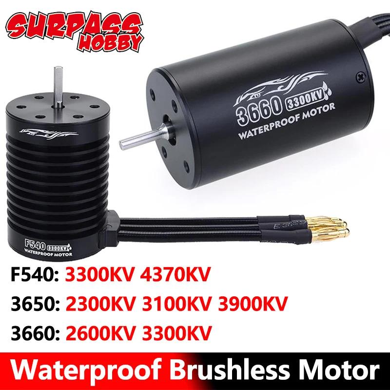 Двигатель SURPASS HOBBY F540 3660 3650 водонепроницаемый бесщеточный 2300KV 2600KV 3300KV для 1/10 RC