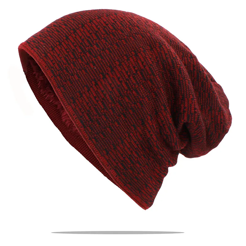 LOVINGSHA Faux Fur Knitted Hat Men Beanies Bonnet Hats For Men Women Beanie Men's Warm Baggy Knit Skullies Winter Hat Caps HT045 winter cap