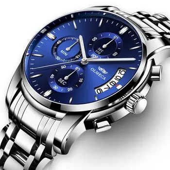 

Luxury Men's Wristwatch Solid Stainless Steel Band Chrono Watch waterproof