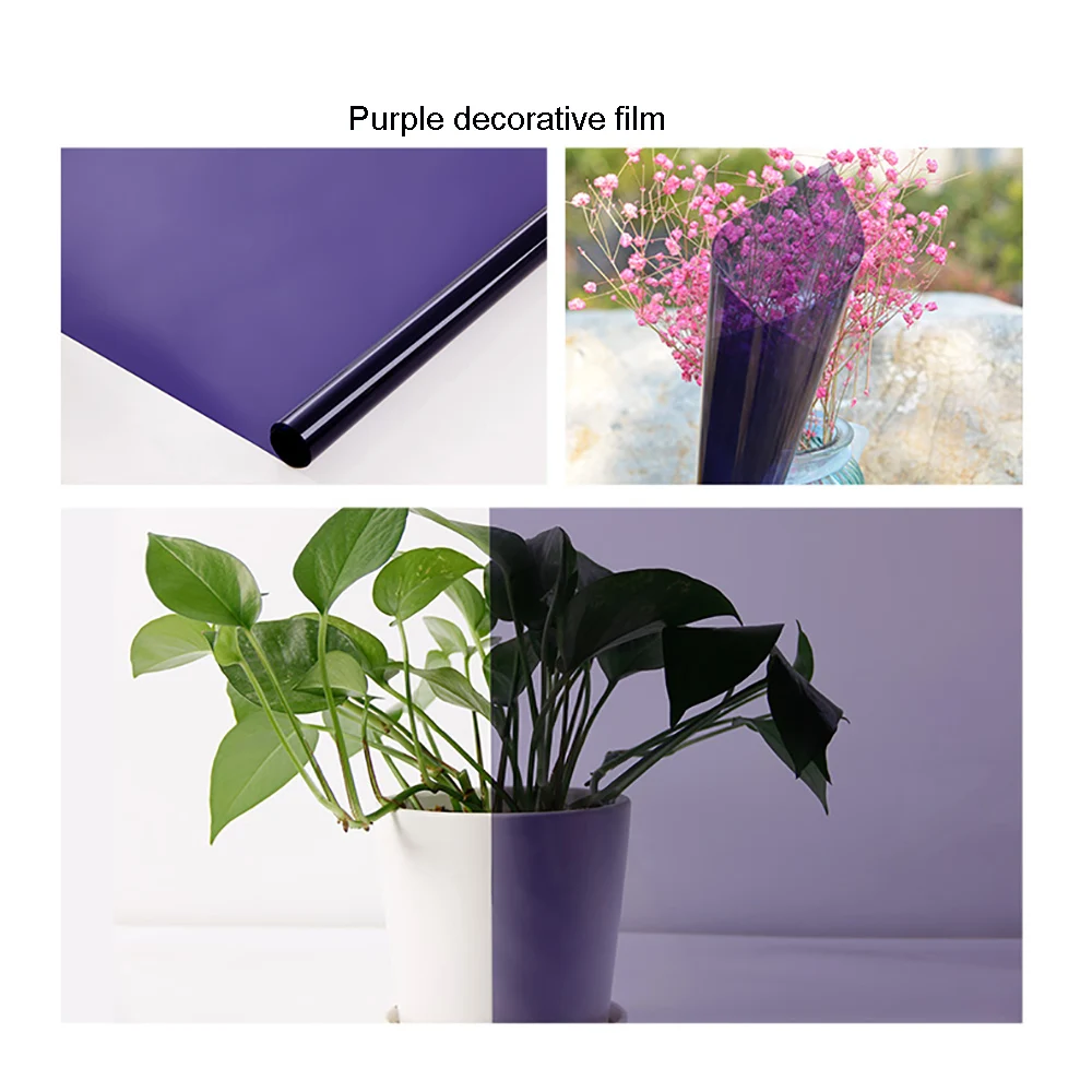Sunice 1.52x3m Purple Decoration Window Tint Film Self-Adhesive Explosion-proof UV-Proof Windows Stickers For Home Building