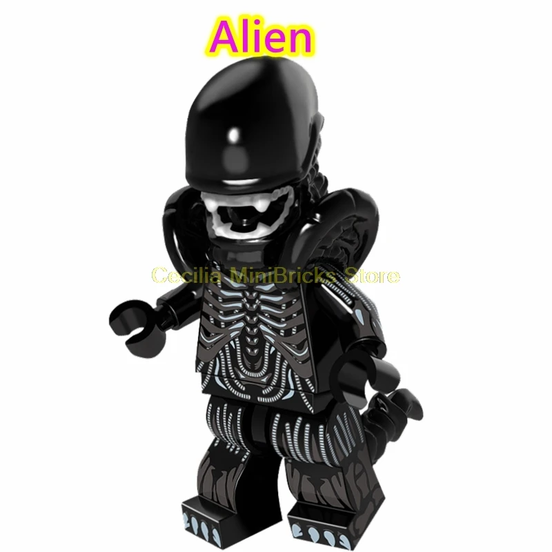Хэллоуин фильм инопланетянин фигура хищника строительные блоки модель капитан Марвел танос игрушки подарок на день рождения лего technic Creator друзья - Цвет: Alien