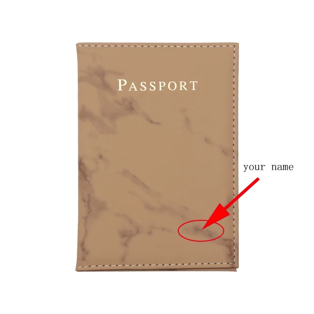 Customize Name Passport Cover Travel Wallet Covers for Passports (only english letters can be, one word,under 8 letters ) brown name