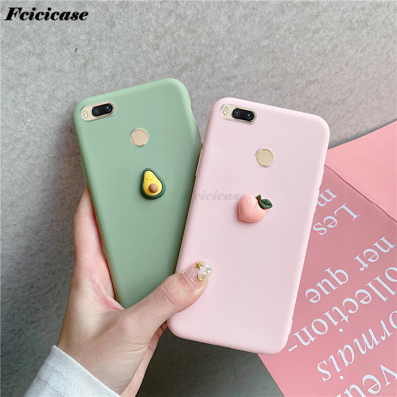 For Xiaomi Mi A1 Case for Xiomi Xiaomi Mi 5x A1 5 X A 1 Mi5X MiA1 Silicone Cover 3D Fruit Soft Phone Bags Peach Grape Avocado xiaomi leather case card