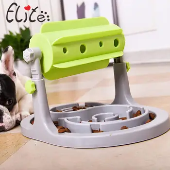 

Plastic Novelty Slow Food Bowl Interactive Puppy Refillable Treat Pet Slow Feeder Game Creative Plate Adjustable Drum Type
