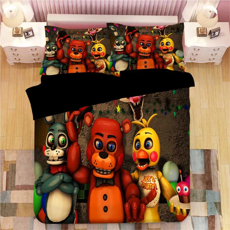 Комплект постельного белья Five Nights at Freddy's с 3D рисунком, пододеяльники, наволочки, игрушечный медведь, одеяло, постельные принадлежности, постельное белье - Цвет: 3
