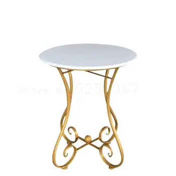 

European-style Tieyi Small Round Table Sofa Side Several Modern Leisure Simple Balcony Small Tea Table Coffee Tea Table Mini-min