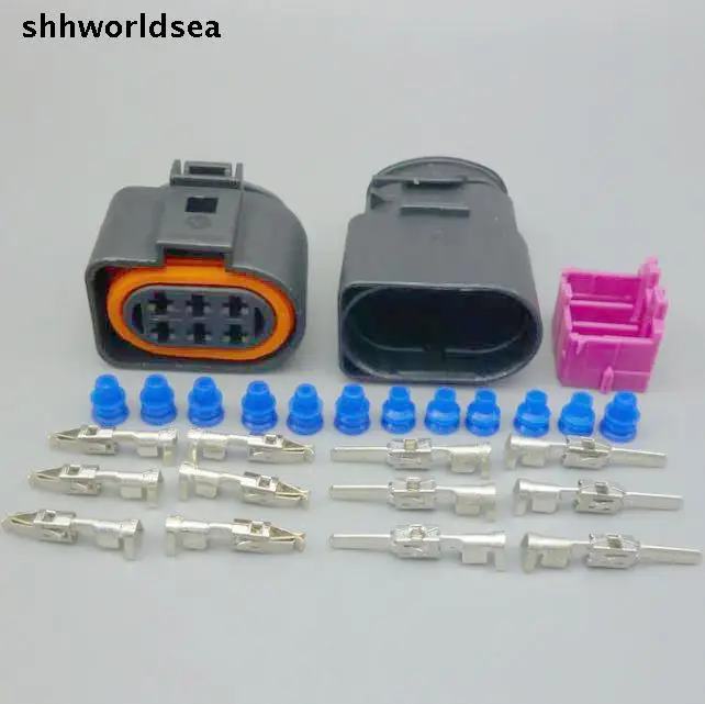 shhworldsea 6 Pin 3.5mm 1J0973733 female or male Auto connector plug LSU 4.2 Oxygen Sensor Connector 1J0973833 For VW Audi | Автомобили и