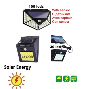 

Upgraded Solar LED light Solar Powered LEDs Four Modes Waterproof PIR Motion Sensor Lamp Outdoor Fence Garden Path Wall Light in