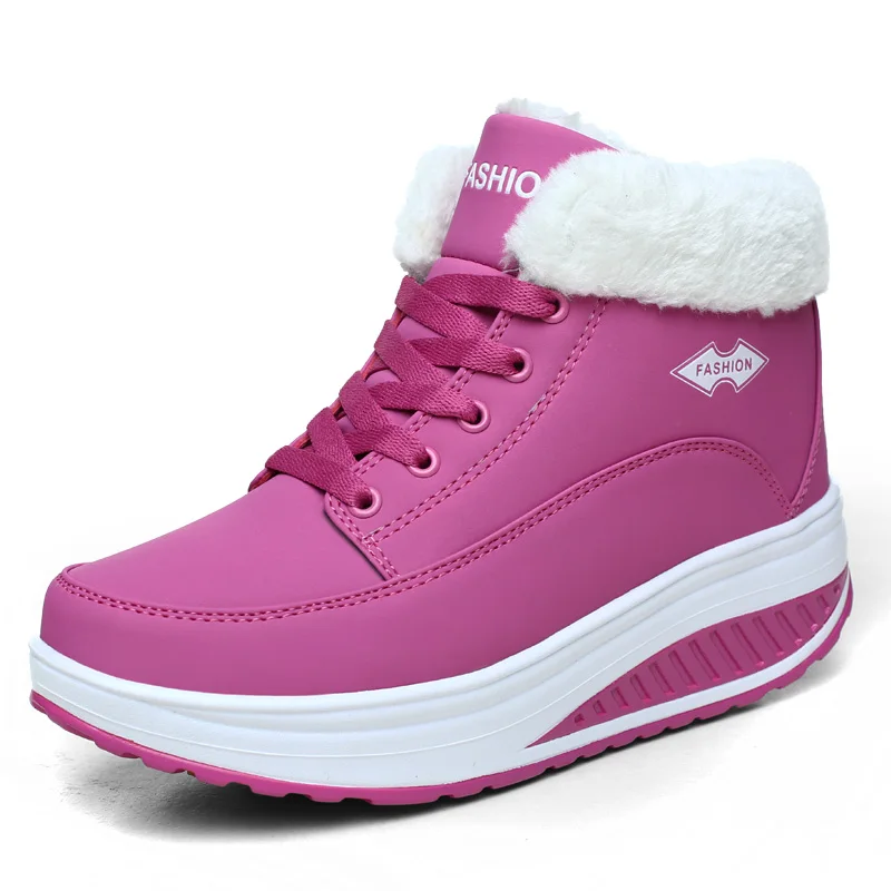 

Plush Snow Boots Women Shoes Winter Waterproof Canvas Ankle Boots Lace Up Female Outdoor Footwear Non-Slip Warm Flat Sneakers