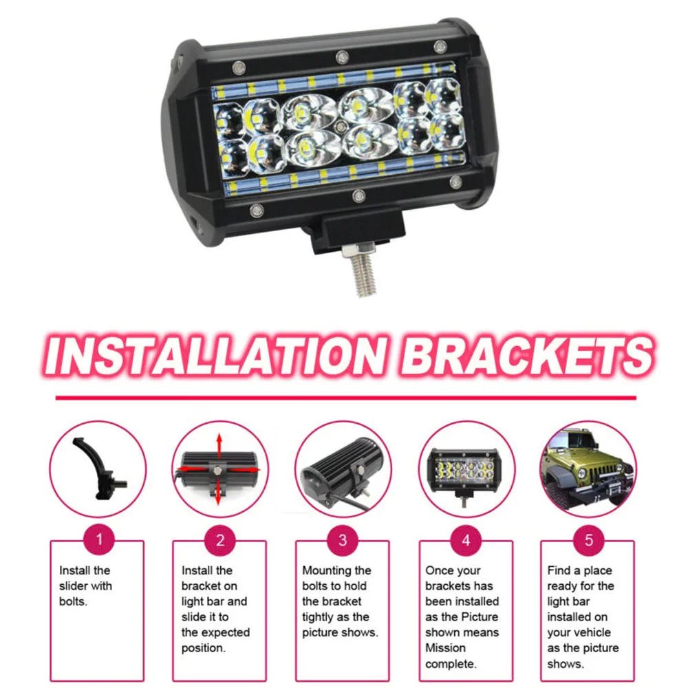 

6000K-6500K 9-30V 84W LED Work Light Bar Headlights Driving Fog Lamp For SUV Car