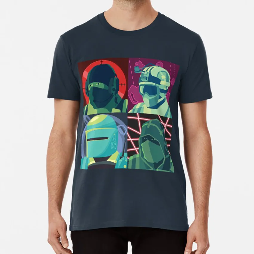 Spetsnaz Rainbow 6 Siege T Shirt Rainbow 6 Siege Ubisoft Videogioco Spetsnaz Tachanka Glaz Fuze Kapkan