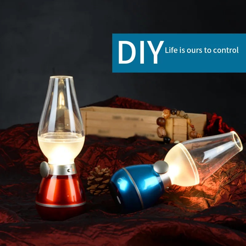 Simulation LED Kerosene Lamp USB Charging Desk Lamp Retro Style Dimmable Night Light Home Decoration Lighting|Ночники| | АлиЭкспресс