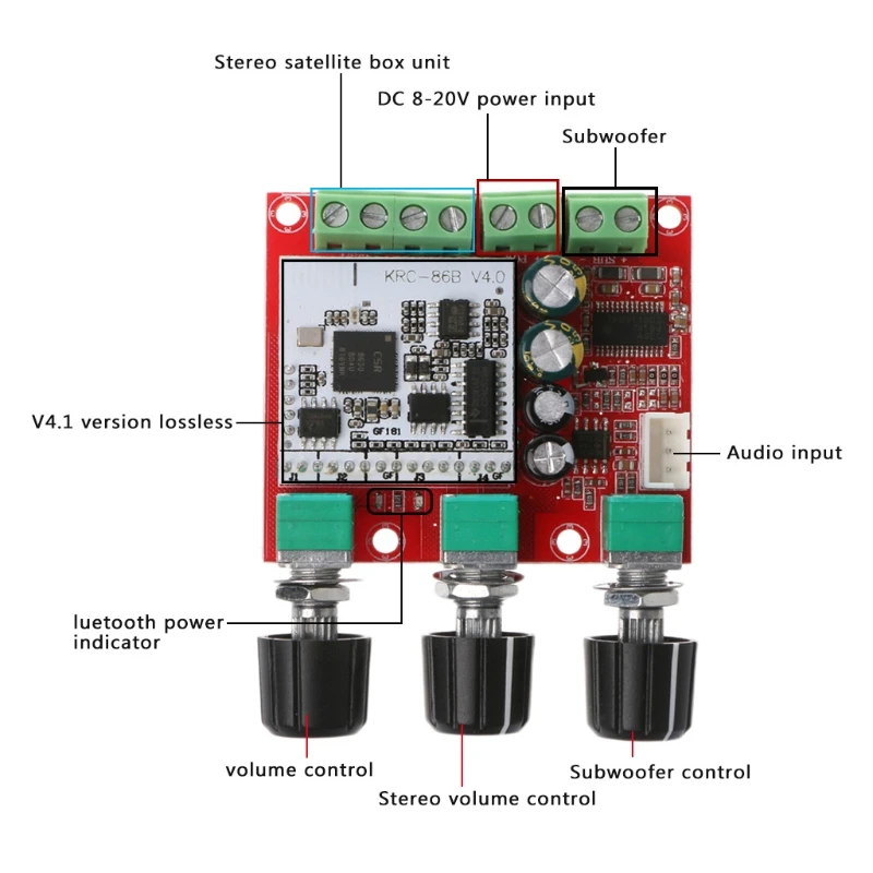 

TPA3110D2 Bluetooth-compatible Subwoofer Digital Amplifier Board 2.1CH