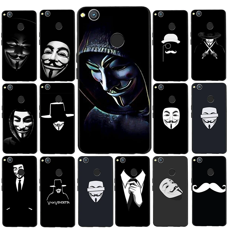 Черный мягкий чехол из ТПУ для Huawei P8 P9 P10 P20 P30 Lite P Smart Mini Cover V For Vendetta | Мобильные