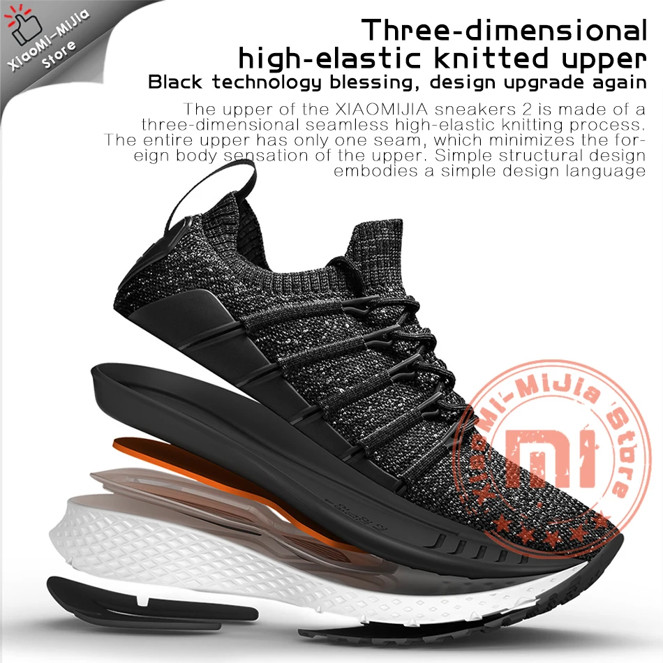 Xiaomi Mijia кроссовки 2 мужская обувь мужская повседневная мужская теннисная обувь белого и черного цвета безопасная повседневная обувь на массивной платформе scarpe спортивная обувь